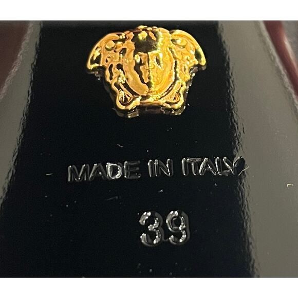 S7 VERSACE $1,525 Aevita Platform Heels w Crystals Medusa Charm Satin IT39/US9 - Picture 9 of 12